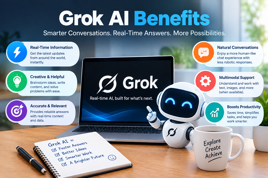 Grok AI Benefits Infographic