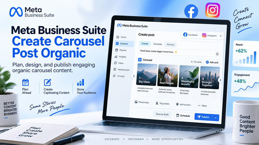 Meta Business Suite Create Carousel Post Organic
