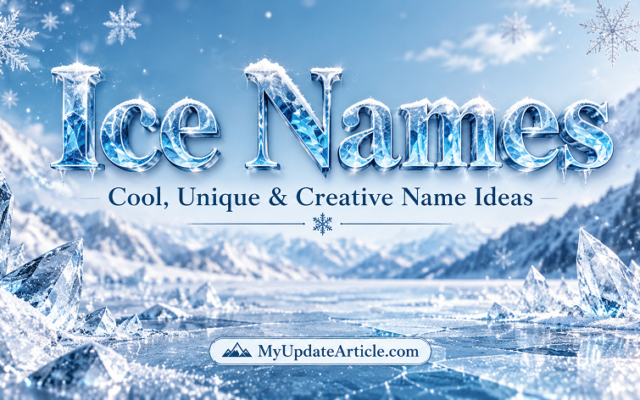 Frosted Ice Names Winter Banner