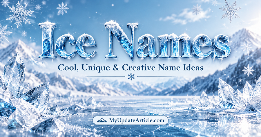 Frosted Ice Names Winter Banner